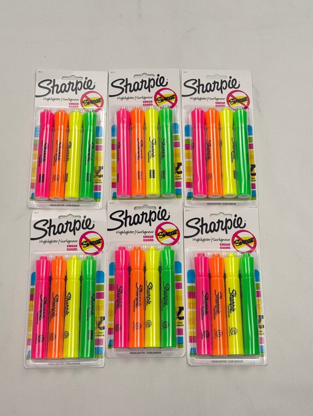 Sharpie Highlighter Marker Neon 80s VTG Bold Statement Piece Lot of 6